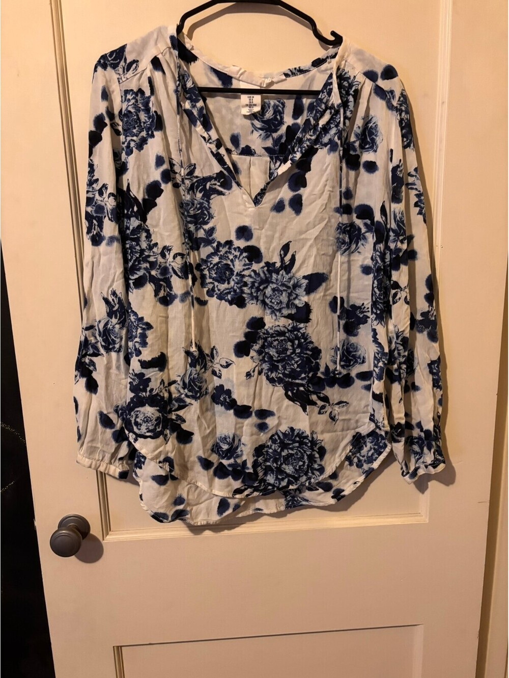 Label of Graded Goods Women's Floral Long Sleeve Blouse Size 8